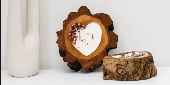 Створення свічки в деревʼяному кашпо