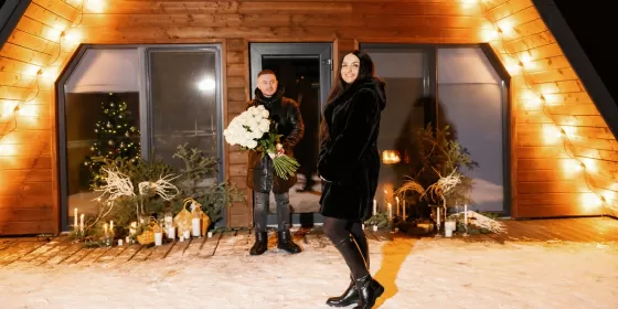 Побачення у будиночку A-Frame у лісі